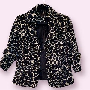 Animal Print Blazer Black & Off White Size M.